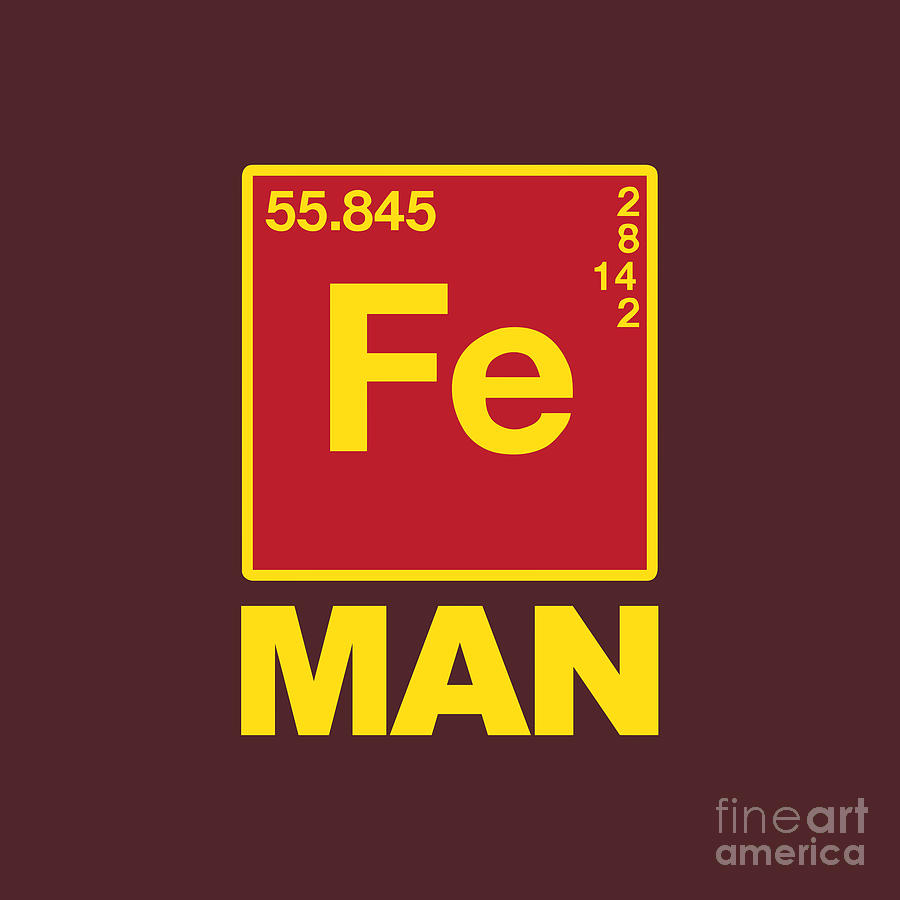 Iron Man Chemical Symbols Digital Art by Gertrude J Quinones - Fine Art ...