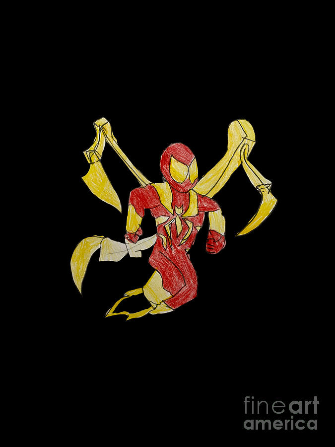 Iron Spider-Man Drawing by Justin Moore