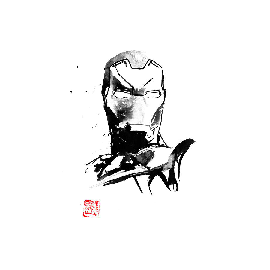 Iron Man Movie Drawing - Ironman 03 by Pechane Sumie
