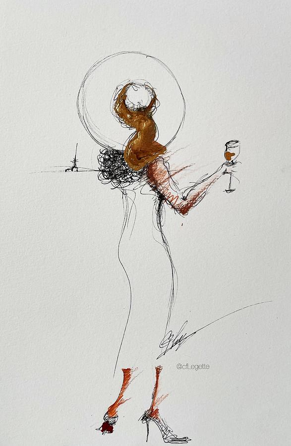 Communion Champagne Drawing by C F Legette