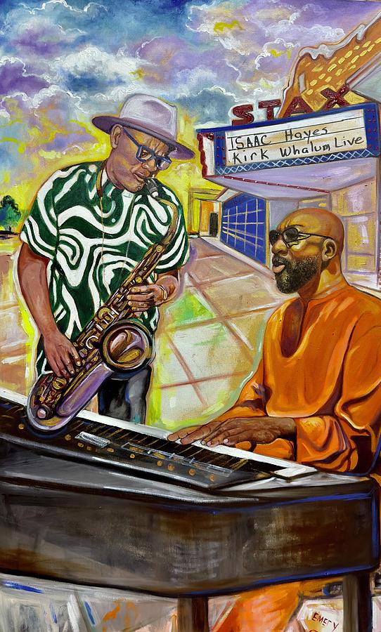 Isaac Hayes and Kirk Whalum number two Painting by Emery Franklin