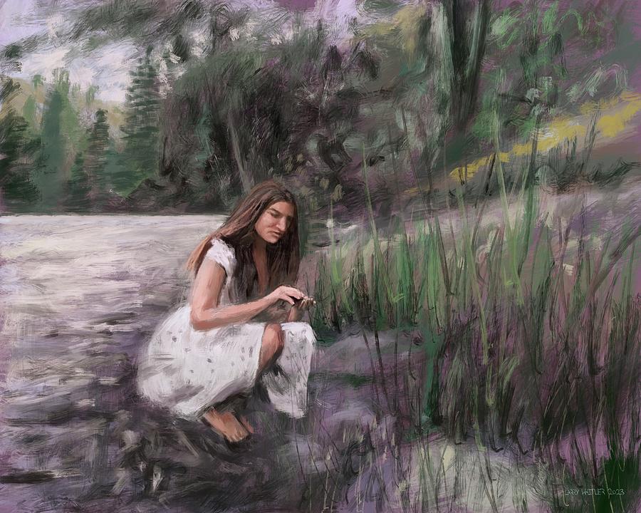 Isabel By The River Painting by Larry Whitler