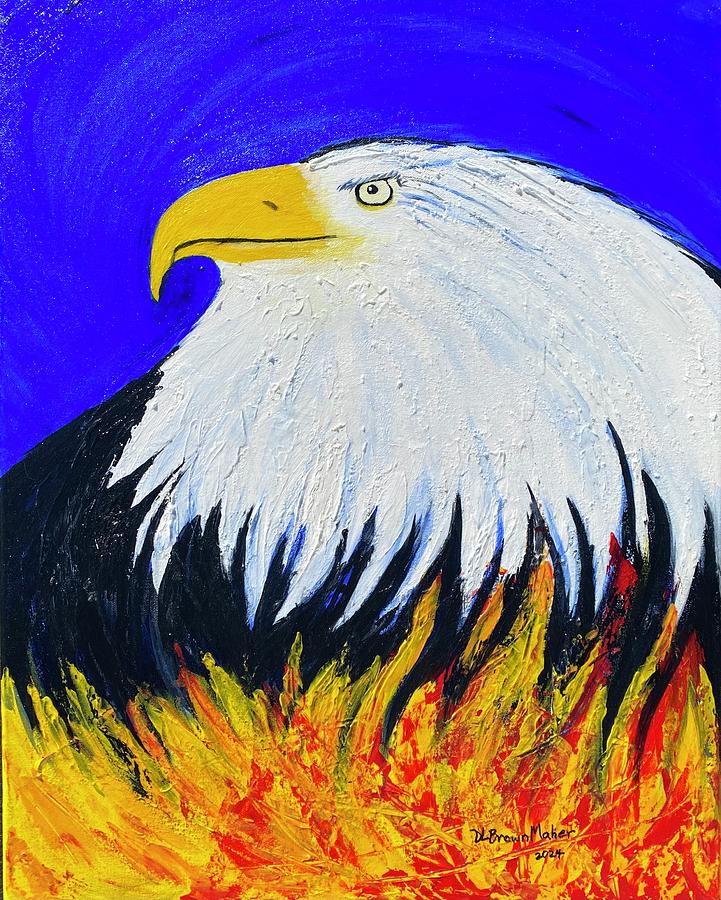 Isaiah 40 31 On Eagles Wings Painting by Deb Brown Maher