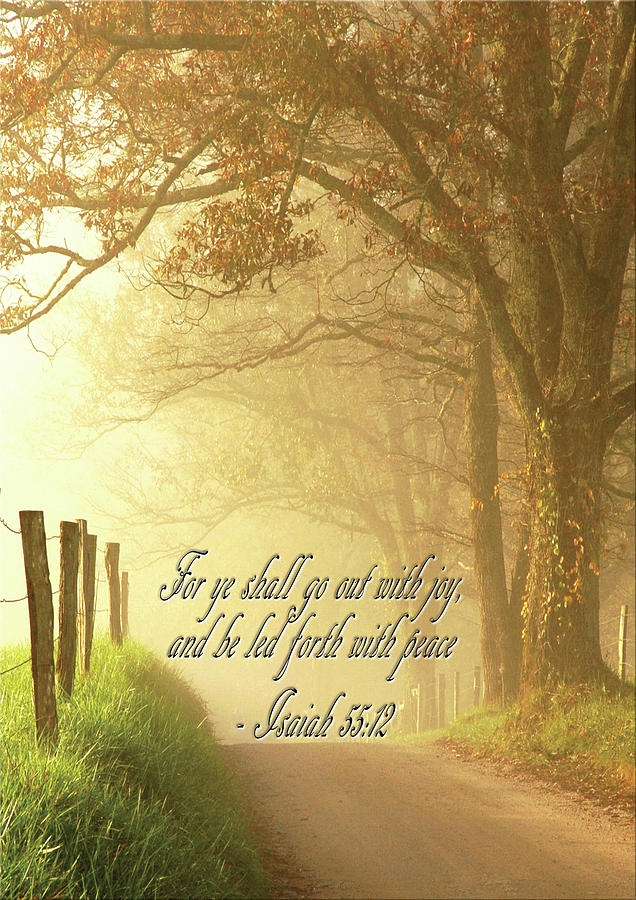 Isaiah 55-12 Along The Road Photograph by Alice Scoggins - Pixels