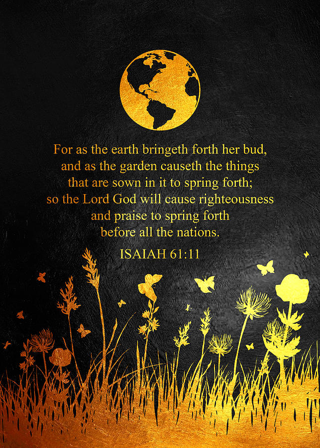 Isaiah 61 11 Bible Verse Wall Art Digital Art by Bible Verse