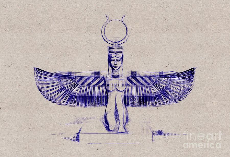 Isis Goddess Egypt Wing 5 Pieces canvas Wall Art Print Picture Home Decor 