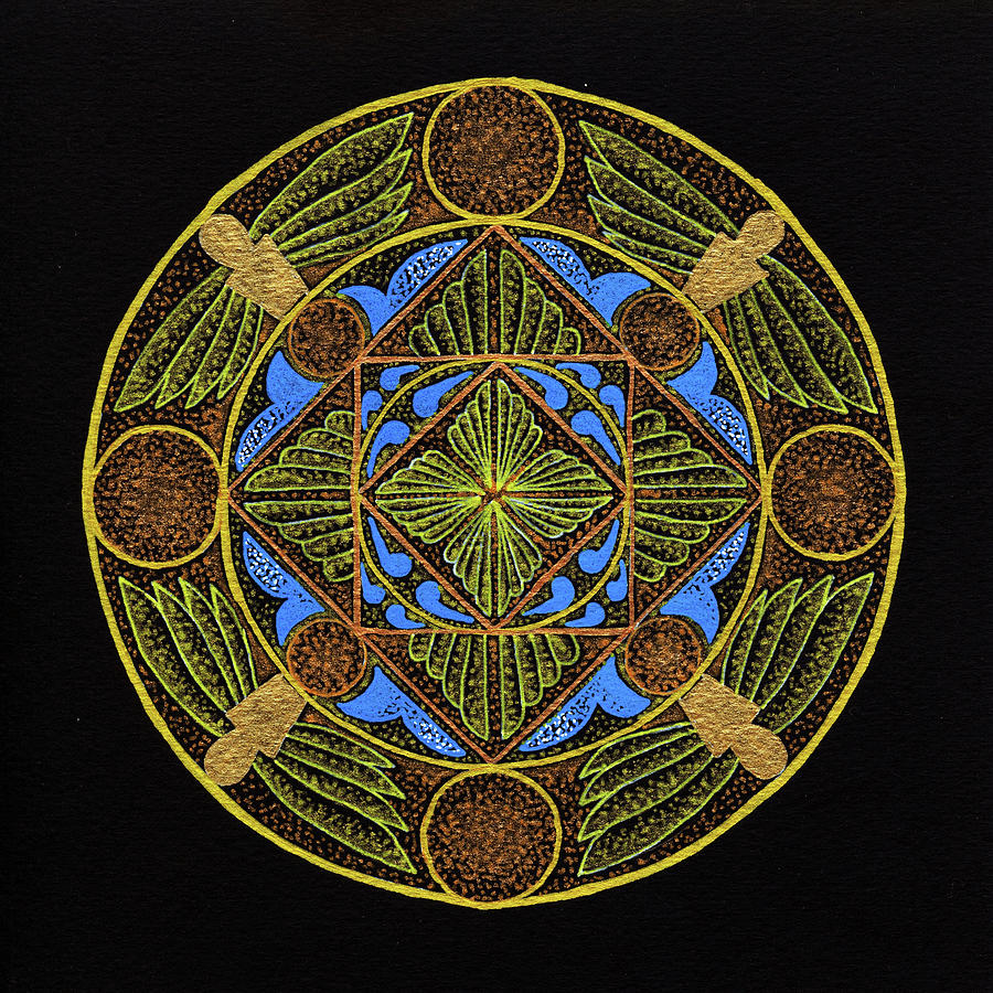 Geometric Mandala Painting - Isis - fine art prints by Keiko Katsuta