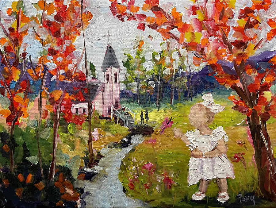 Isla at the Baptism Painting by Roxy Rich