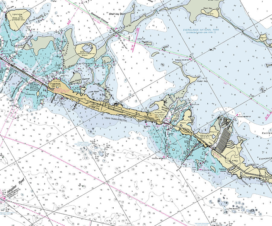 Islamorada Florida Nautical Chart Digital Art by Bret Johnstad Pixels