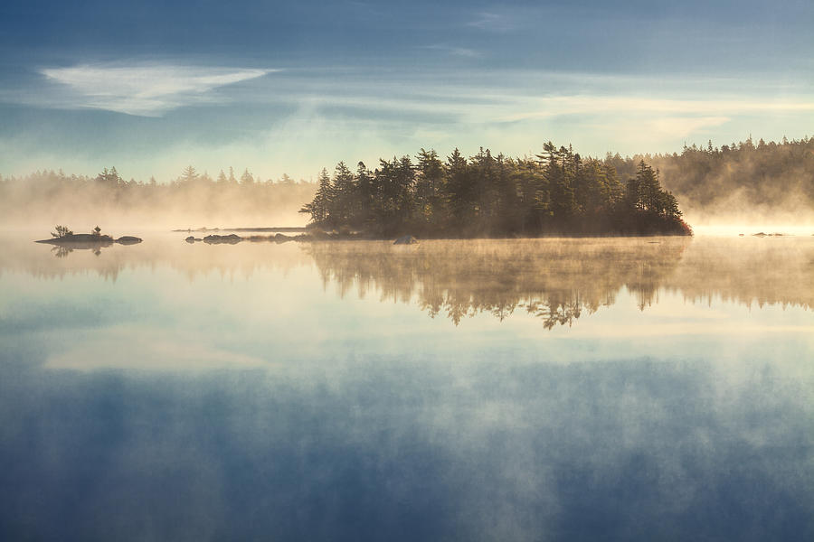 Island and Morning Mists Photograph by Irwin Barrett