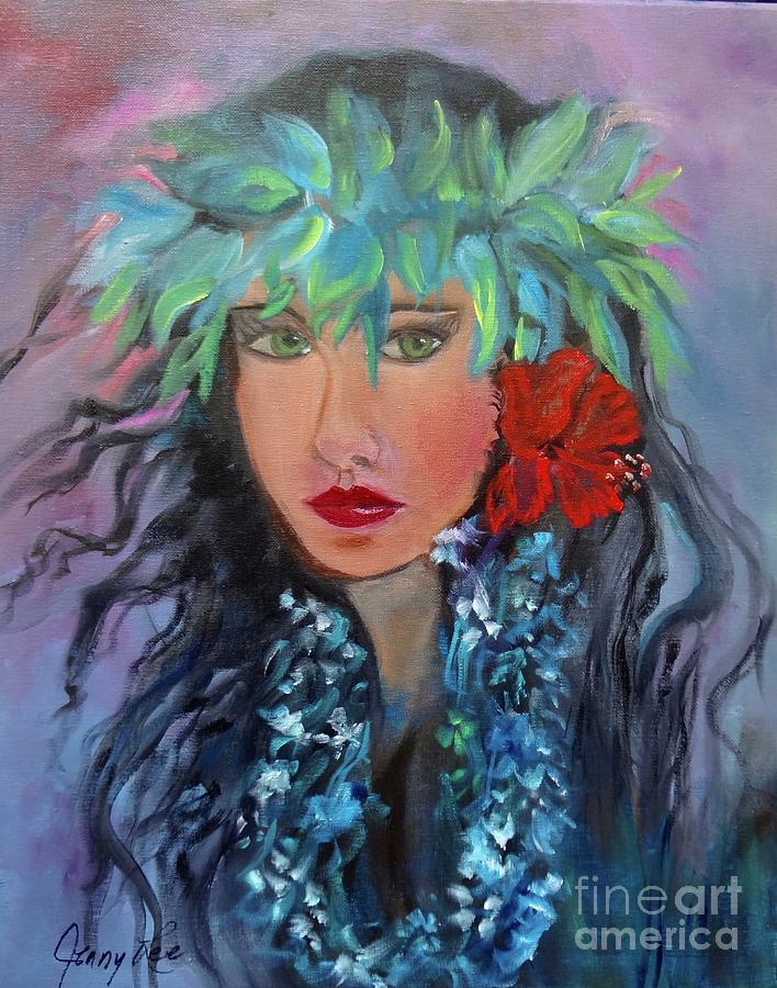 Island Girl, Hula V Painting by Jenny Lee