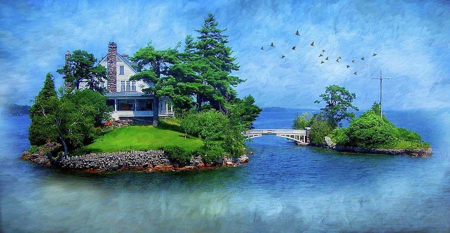 Island Home with Bridge - My Happy Place Photograph by Patti Deters