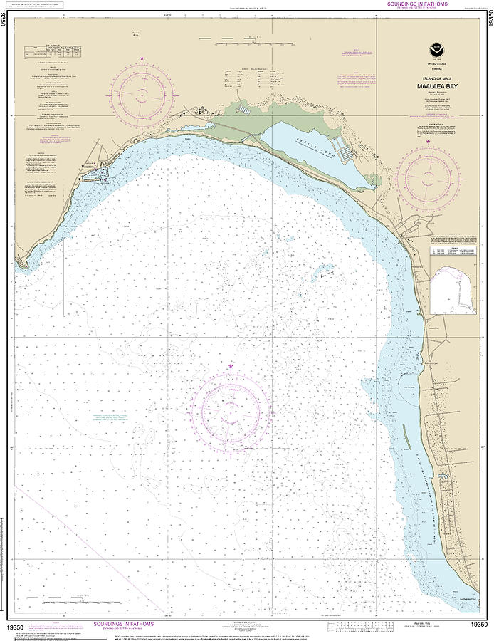 Island of Maui Maalaea Bay Nautical Chart 19350 Digital Art by John