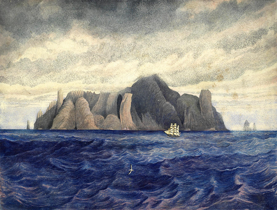 Island of Trinidada in the South Atlantic  Drawing by Edward Roper