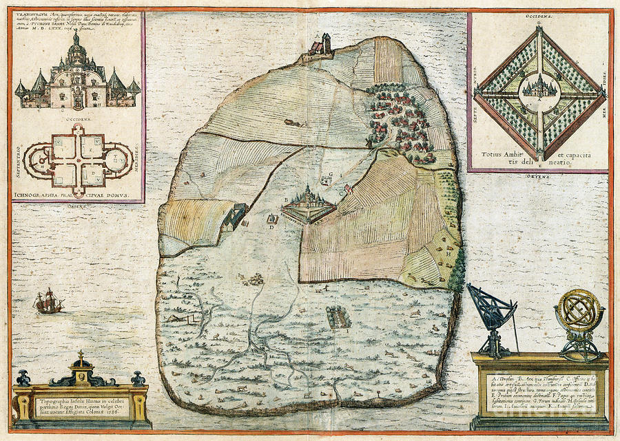 Island Of Ven, 1588 Drawing by Georg Braun and Franz Hogenberg