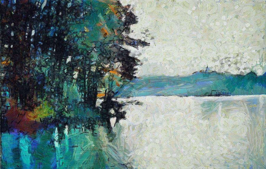 Island on Lake Arthur Mixed Media by Christopher Reed