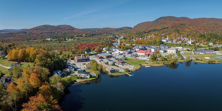 Island Pond, Vermont Fall Panorama - October 2023 Photograph by John Rowe