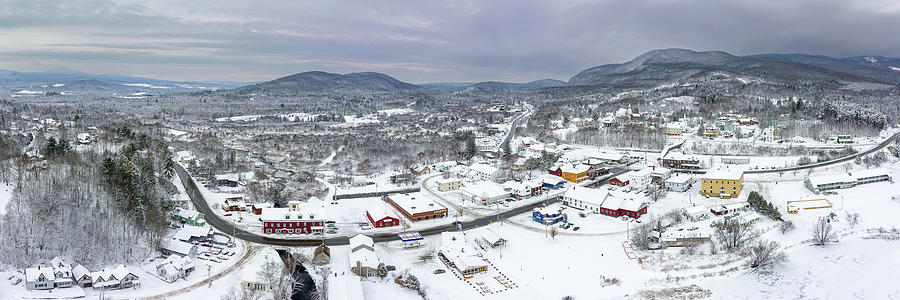 Island Pond, Vermont - Winter Panorama - December 2022 Photograph by John Rowe