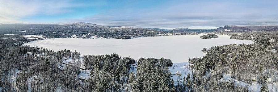 Island Pond Vermont Winter Panorama Photograph by John Rowe