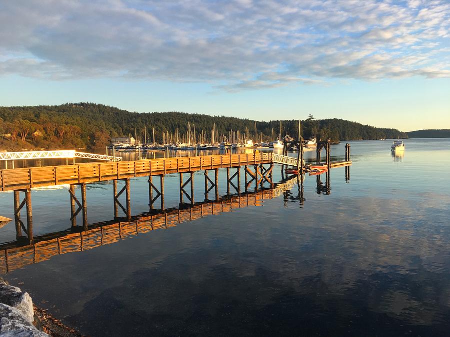 Pier Reflection at Sunrise  Photograph by Jerry Abbott