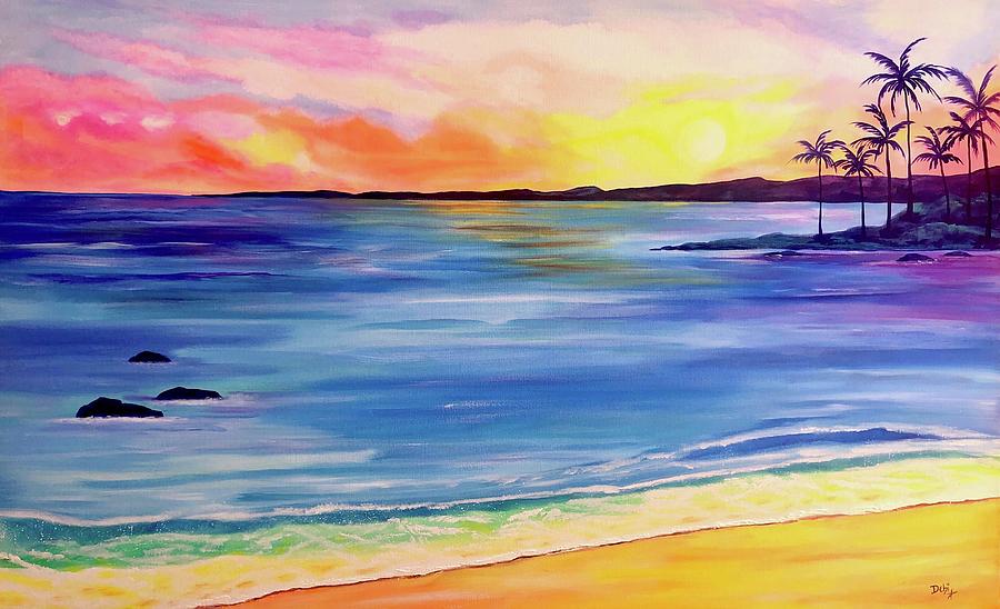 Island Sunset Painting by Debi Starr