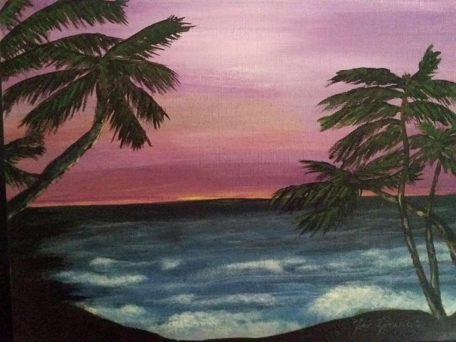 Island Sunset Painting by Jan France Pixels