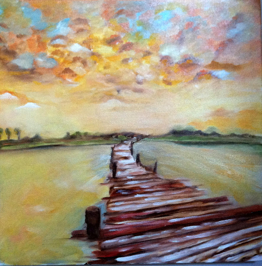 Island Sunset Painting by Juliette Becker