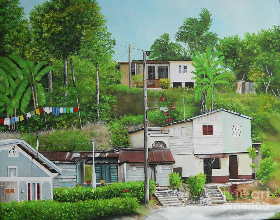 Island Village Painting by Kenneth Harris