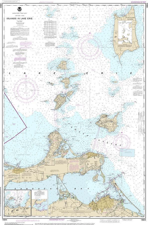 Islands in Lake Erie Nautical Chart 14844 Digital Art by John Gernatt ...