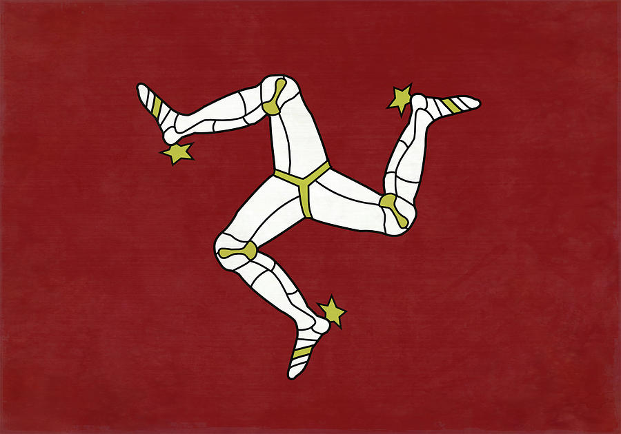 Isle Of Man Flag Digital Art by Leslie Montgomery