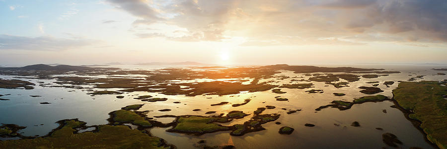 Isle of North Uist Locheport Sunrise Aerial Outer Hebrides Photograph by Sonny Ryse