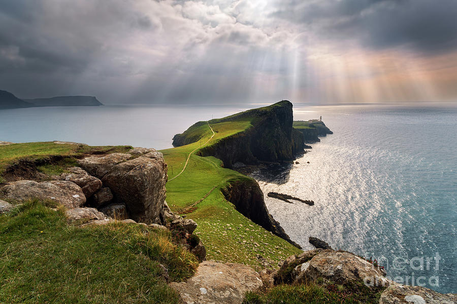 Isle Of Skye Neist Point Sunbeams Scotland Photograph