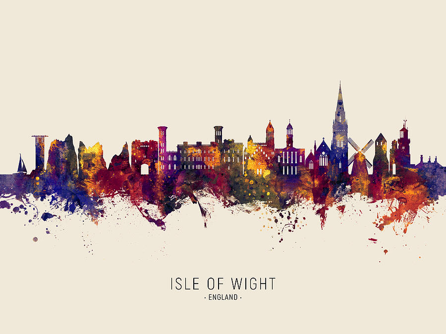 Isle of Wight England Skyline #69 Digital Art by Michael Tompsett