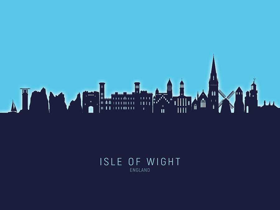 Isle of Wight England Skyline #80 Digital Art by Michael Tompsett