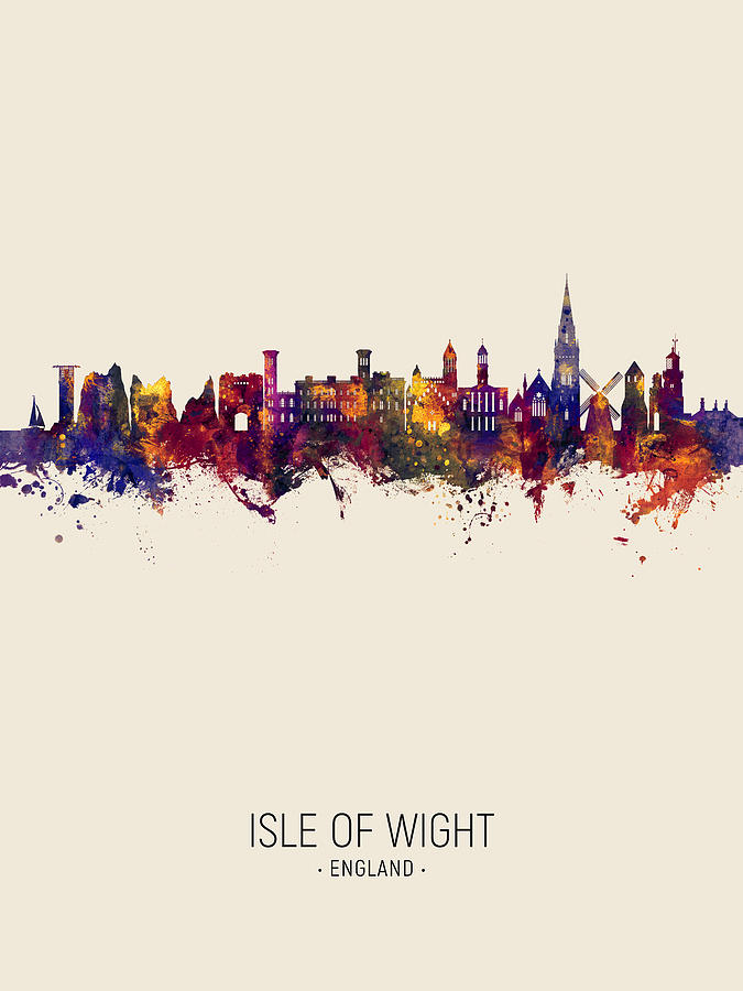 Isle of Wight England Skyline #87 Digital Art by Michael Tompsett