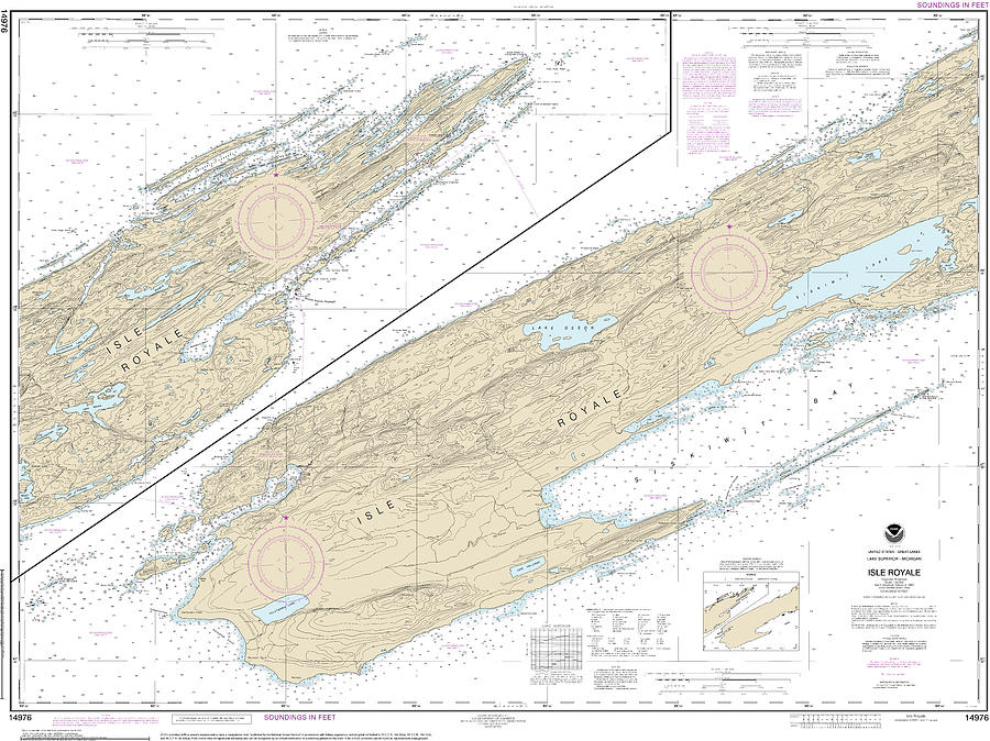 Isle Royale Nautical Chart 14976 Digital Art by John Gernatt - Fine Art ...