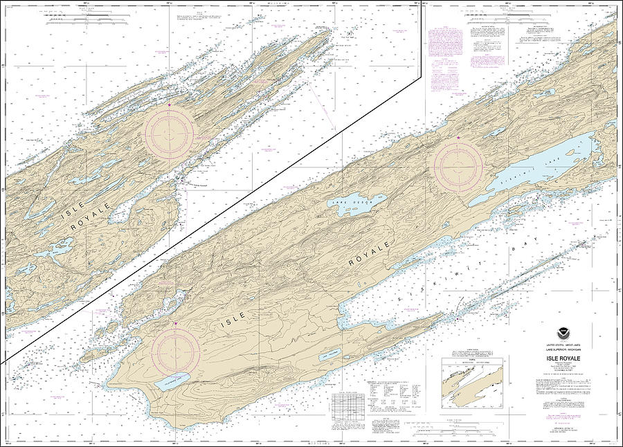 Isle Royale Nautical Chart 14976 No Borders Digital Art By John Gernatt