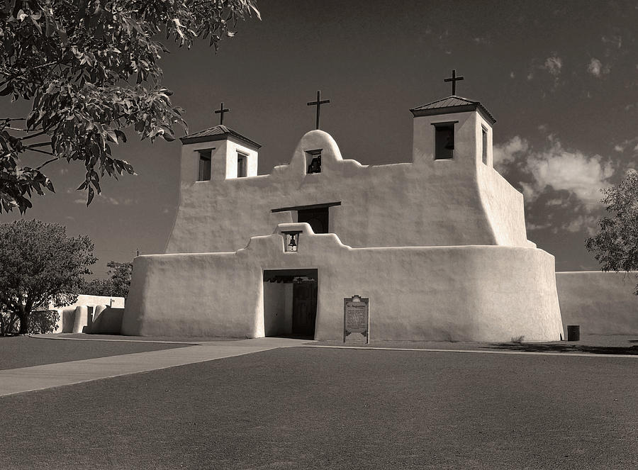 Isleta Mission, Monochrome Photograph by Gordon Beck