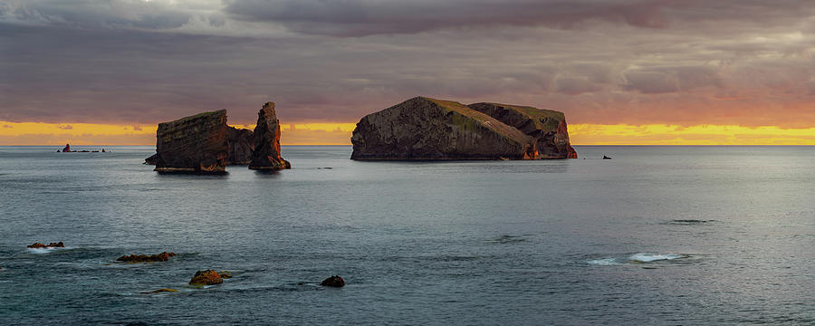 Sunset at the Islets of the Monasteries in the Azores, Portugal Photograph by William Dickman