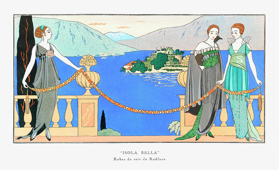Vintage Drawing - Isola Bella  by George Barbier