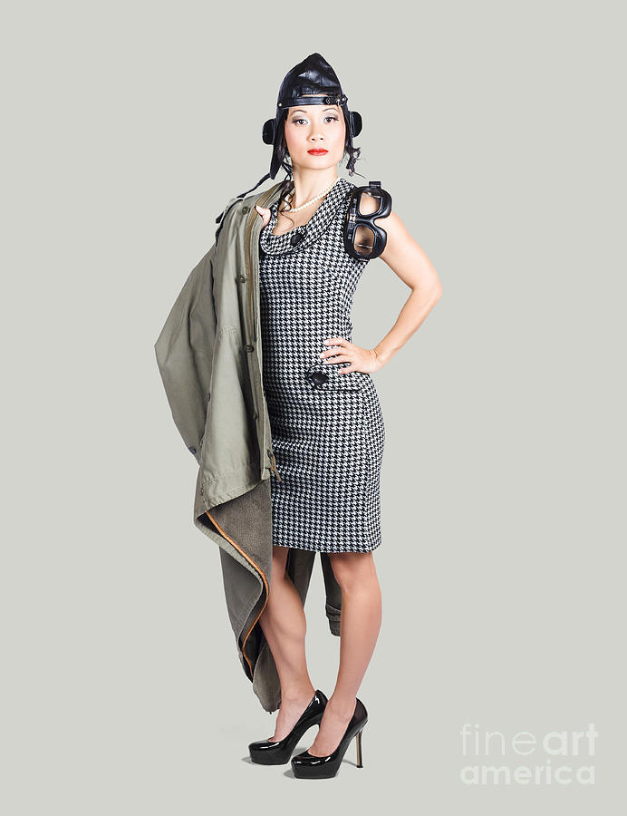Isolated Asian Pin Up Lady Air Force Style Photograph By Jorgo 3346