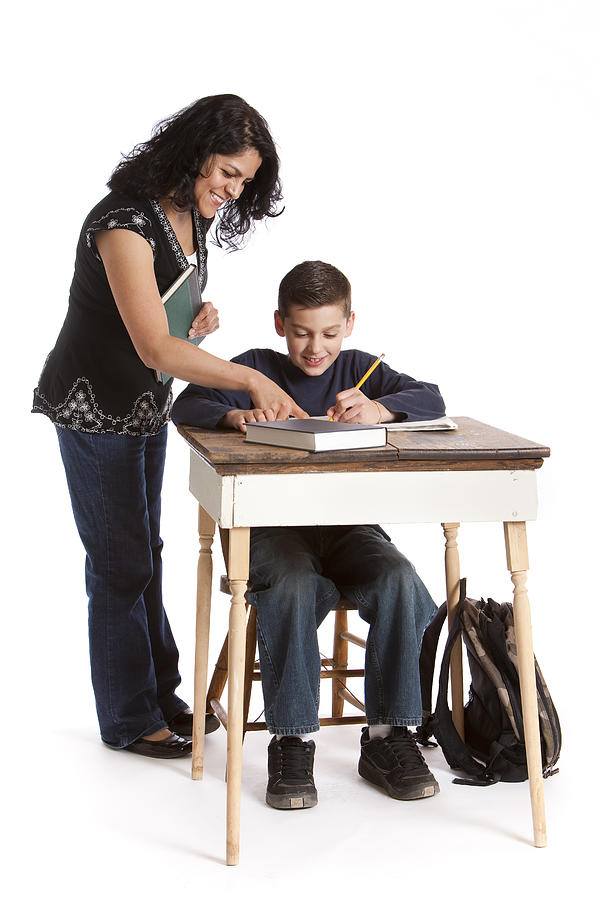 Isolated Portraits-Teacher Helping Student with Homework Photograph by Avid_creative