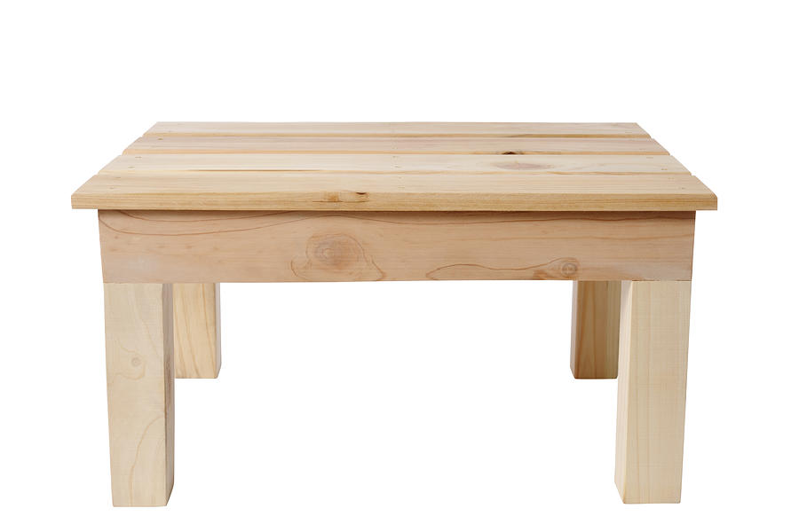 Isolated shot of wooden table on white background Photograph by Kyoshino