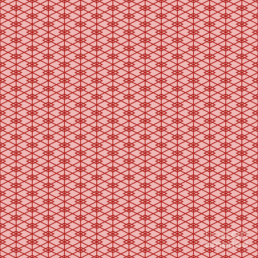 Isometric Double Diamond Hishi Grid Pattern In Light Coral And Venetian Red N.2914 Painting