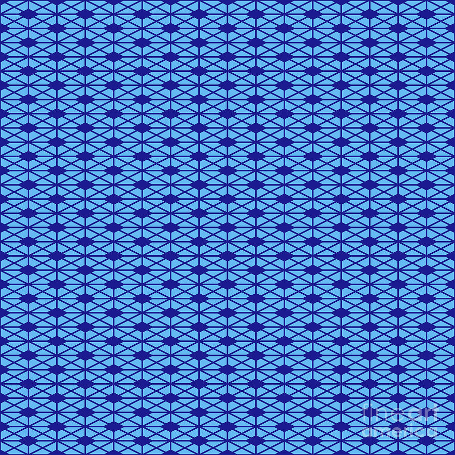 Isometric Hishi Grid With Diamond Pattern In Summer Sky And Ultramarine Blue N.2542 Painting