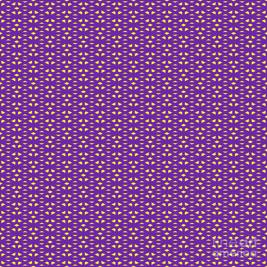 Isometric Hishi Grid With Diamond Pattern In Sunny Yellow And Iris Purple N.2067 Painting