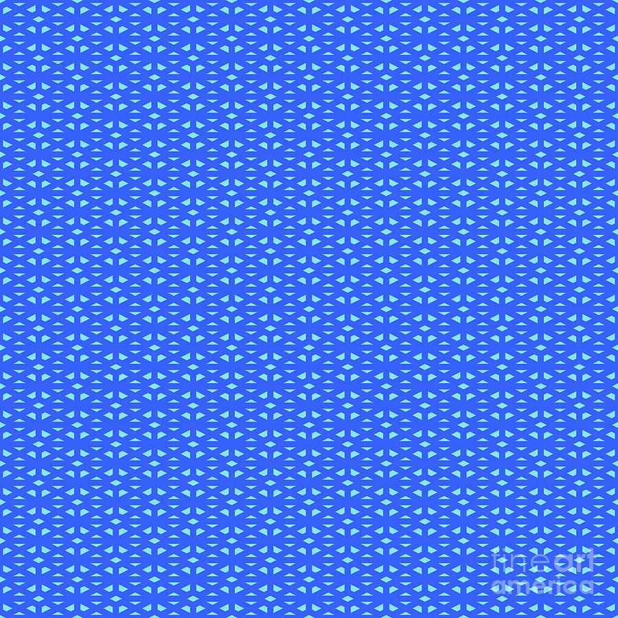 Isometric Hishi Grid With Filled Diamond Pattern In Day Sky And Azul Blue N.2770 Painting