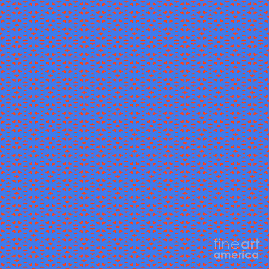 Isometric Hishi Grid With Filled Diamond Pattern In Red Orange And True Blue N.2809 Painting