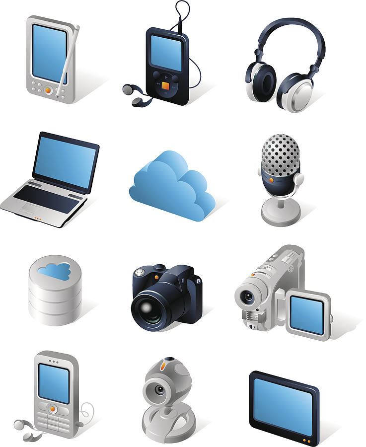 Isometric icons | Network devices Drawing by -cuba-