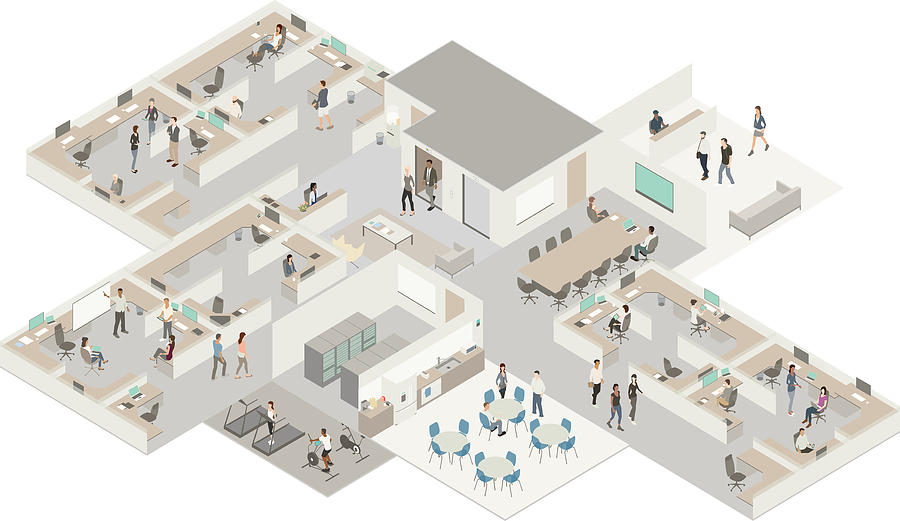 Isometric office Drawing by Mathisworks